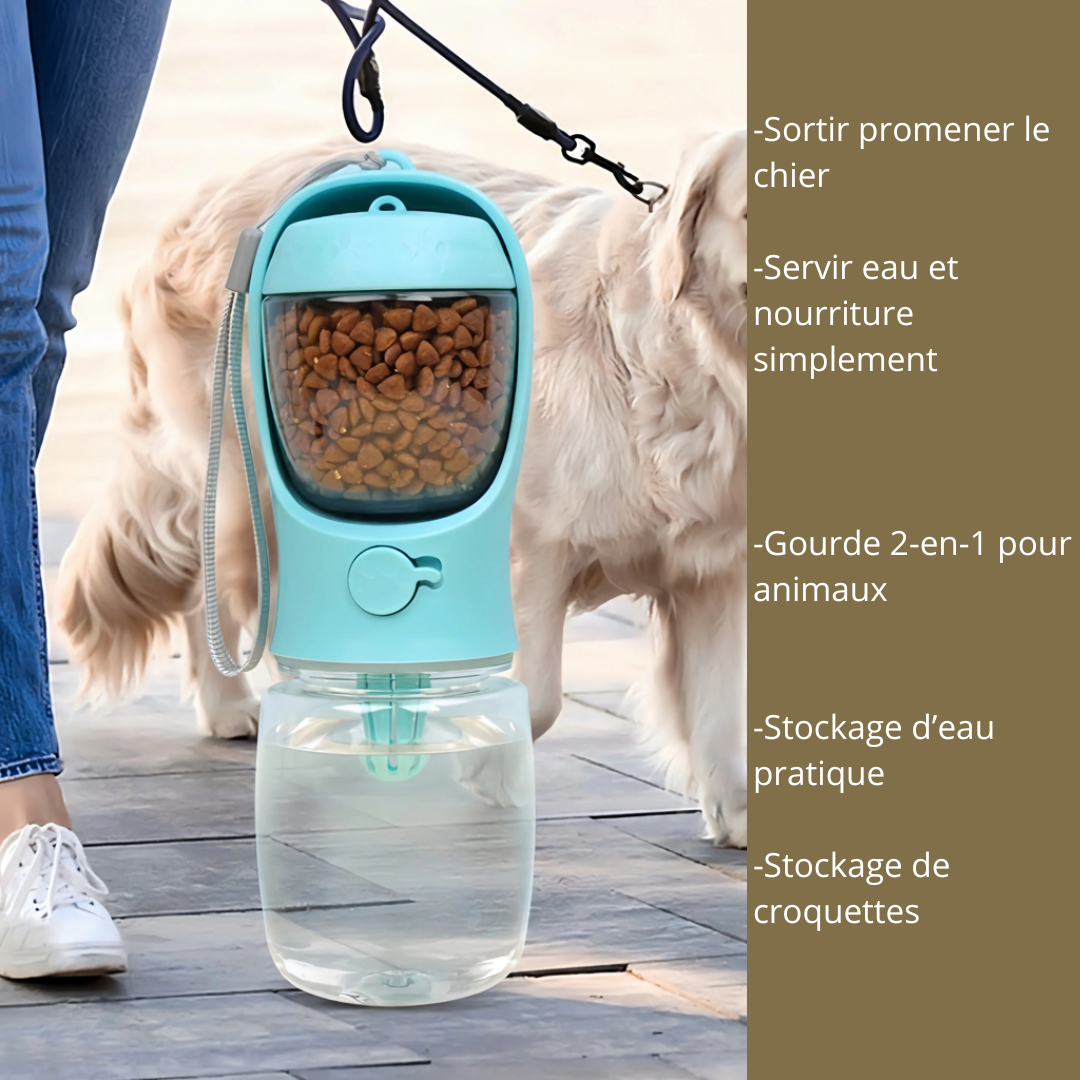 Gourde 2 compartiments nourriture et eau