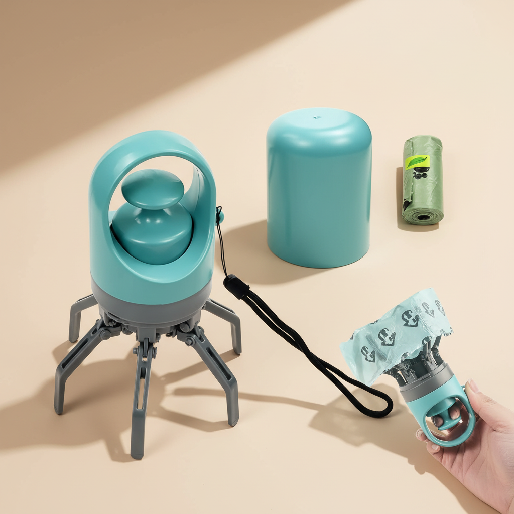 Ramasseur de crottes avec sachets de poubelle intégrés