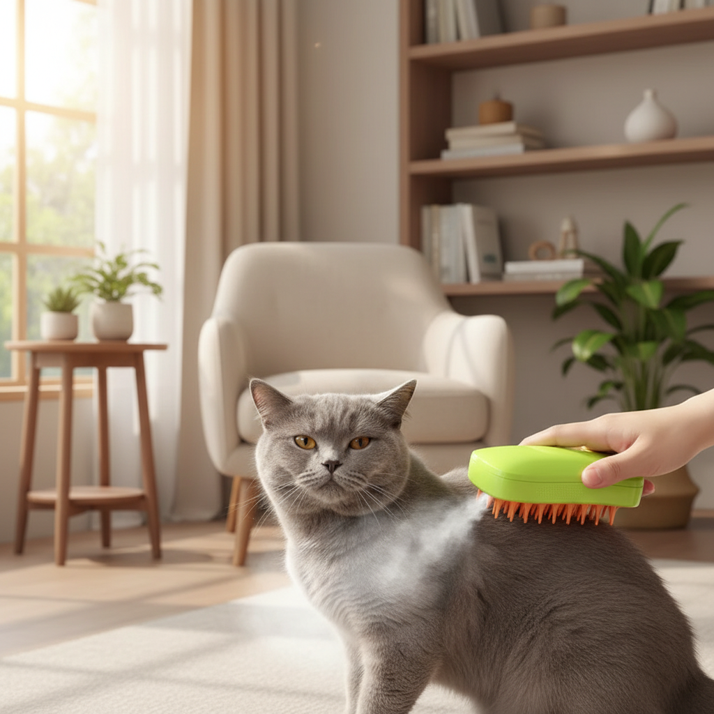 Brosse a vapeur pour animaux à poils