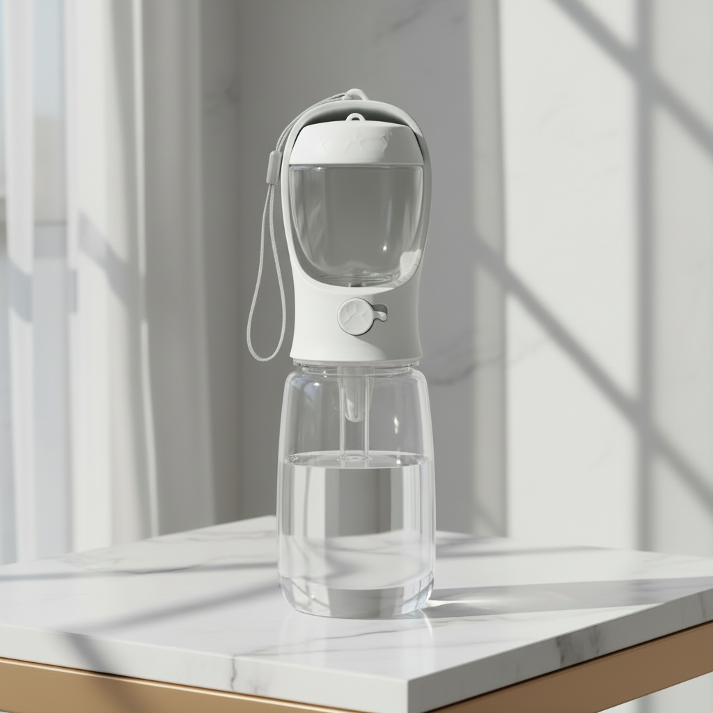 Gourde 2 compartiments pour chien – Eau et nourriture en promenade